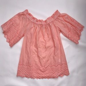 H&M Coral Off-The-Shoulder Top